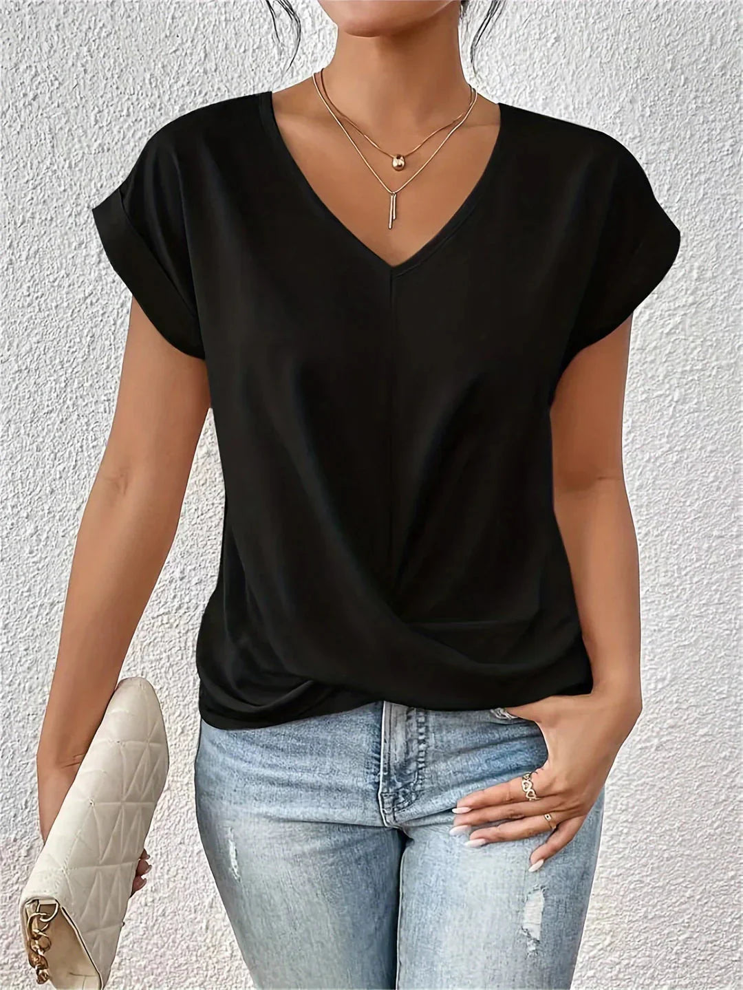 Bo – Camiseta casual de cuello en V para mujer
