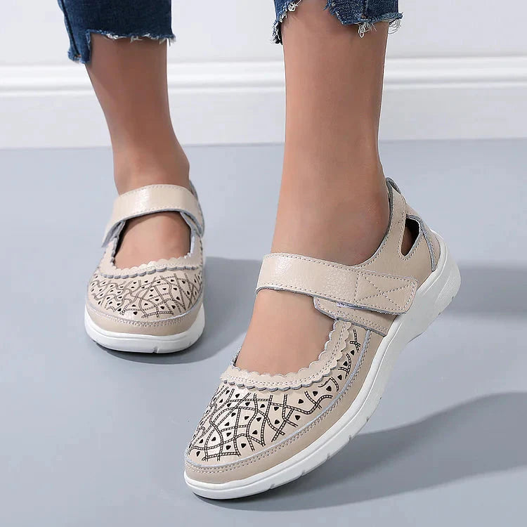Simona – Witte Leren Loafers Met Comfortvoetbed Voor Dames