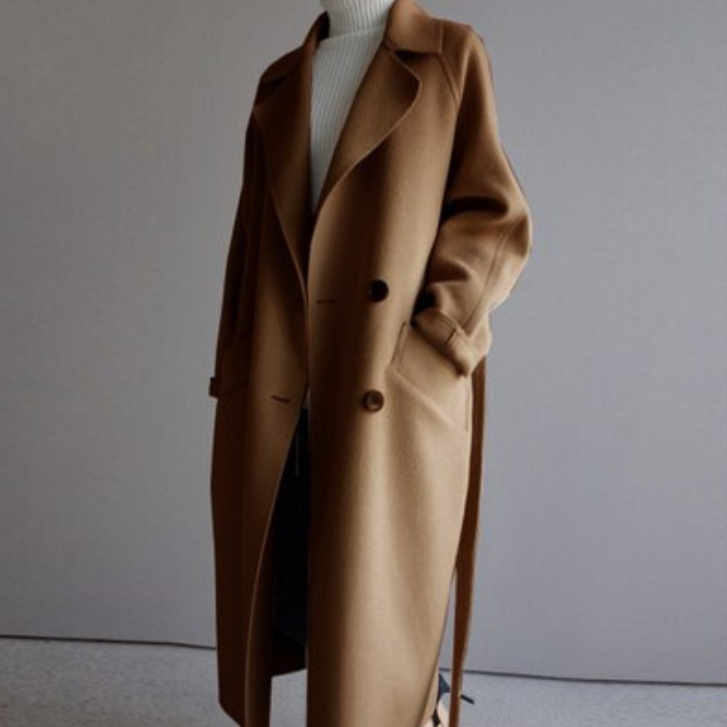 Aline Dames Mantel Jas | Lange Trench, Winter Elegant