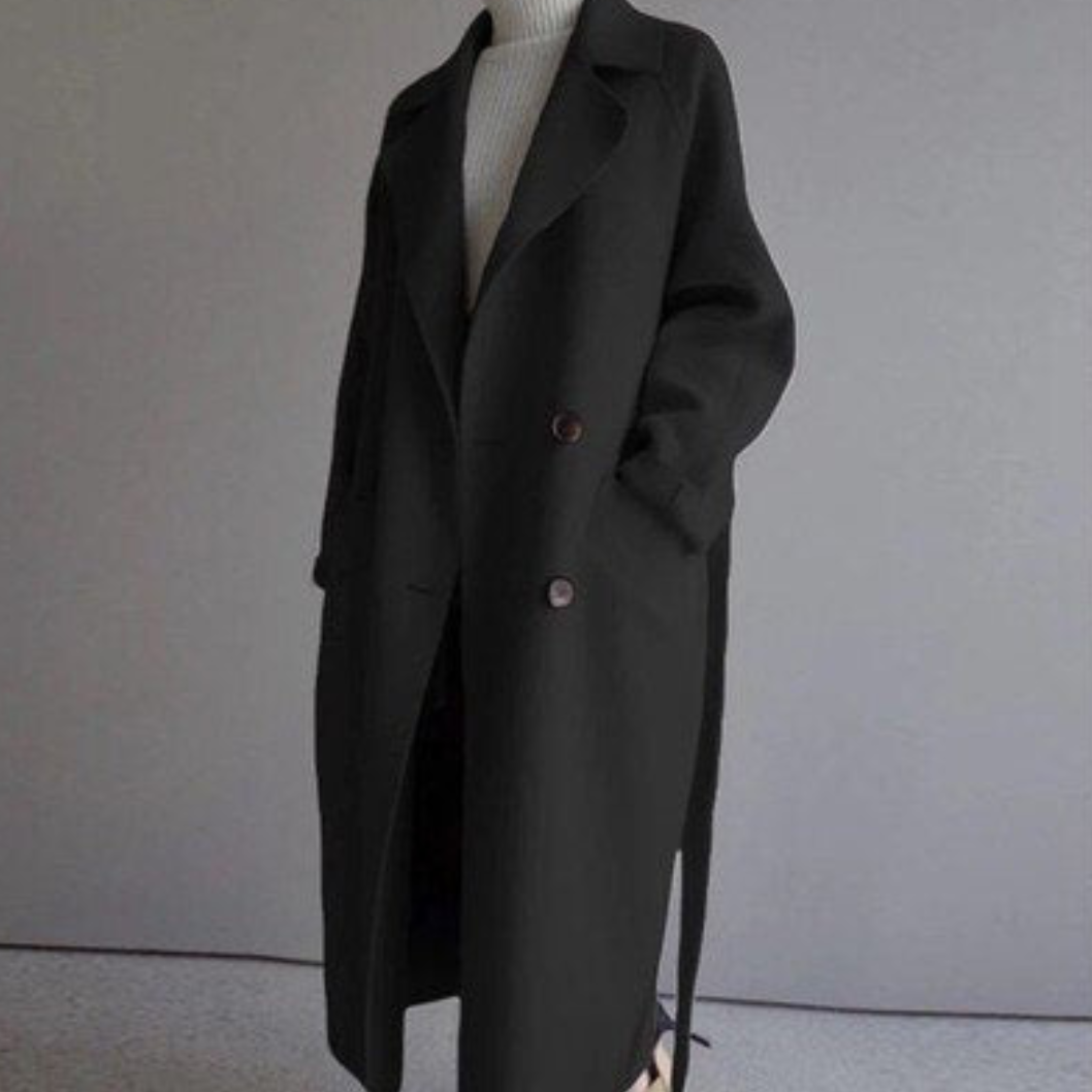 Aline Dames Mantel Jas | Lange Trench, Winter Elegant