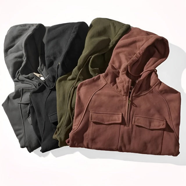 Alvaro | Hoodie met voering van katoenmix