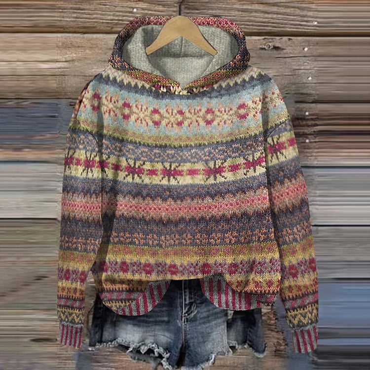 Amelia | Stijlvolle hoodie met Noors motief