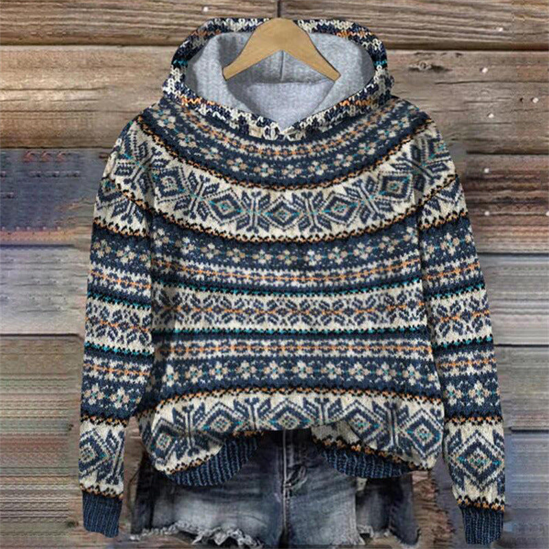 Amelia | Stijlvolle hoodie met Noors motief