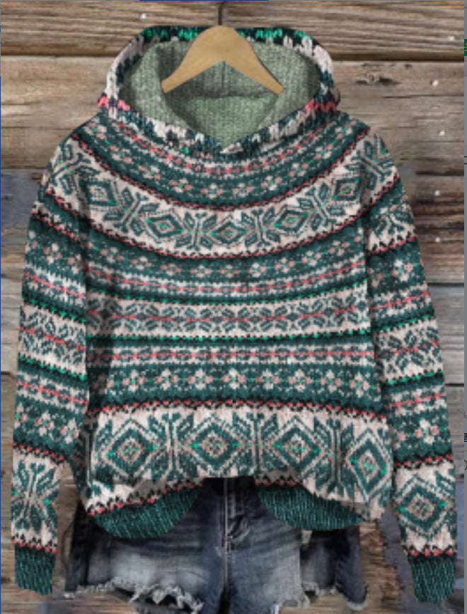 Amelia | Stijlvolle hoodie met Noors motief