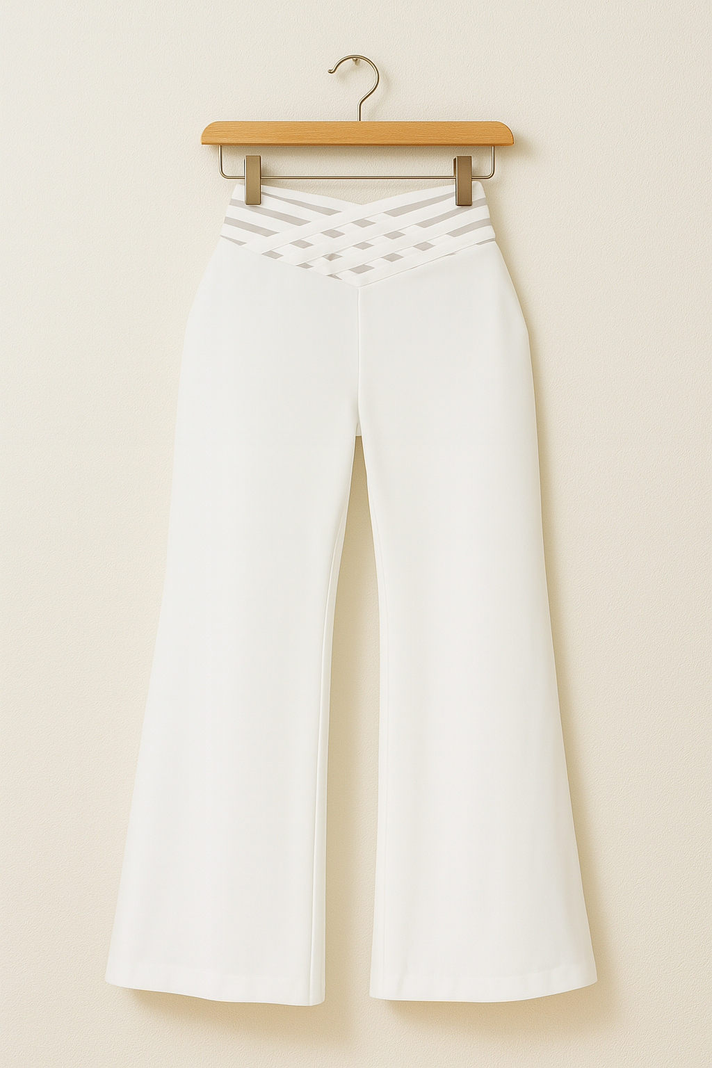 Lunara Edge | Pantalones acampanados para mujer con cintura alta y recortes
