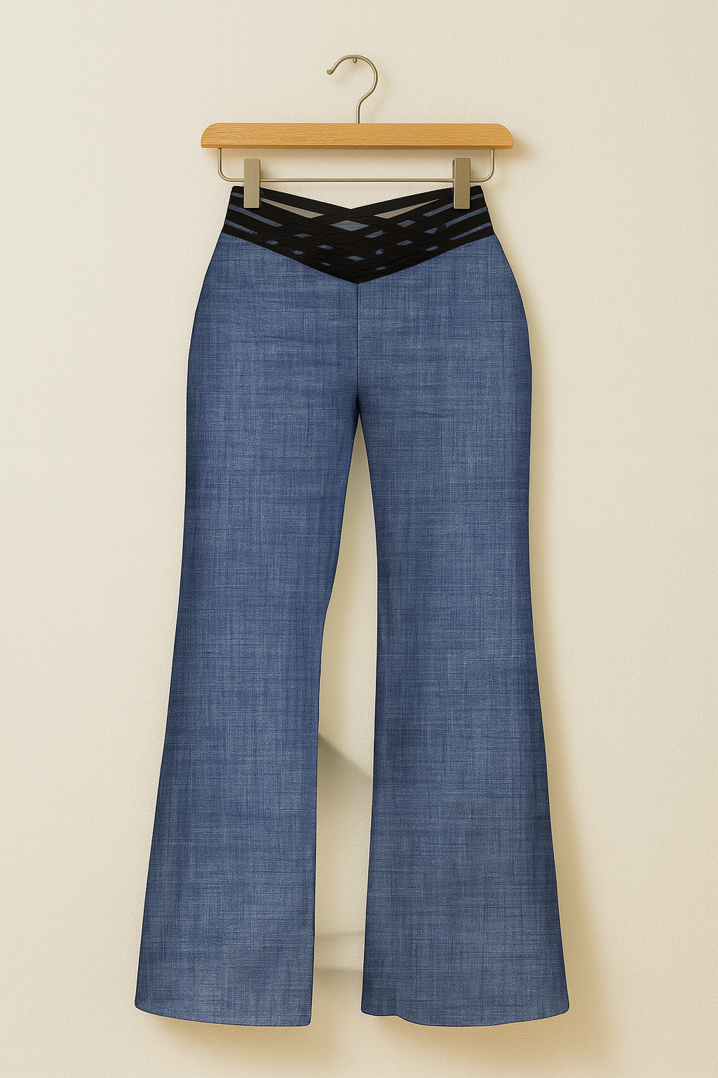 Lunara Edge | Pantalones acampanados para mujer con cintura alta y recortes
