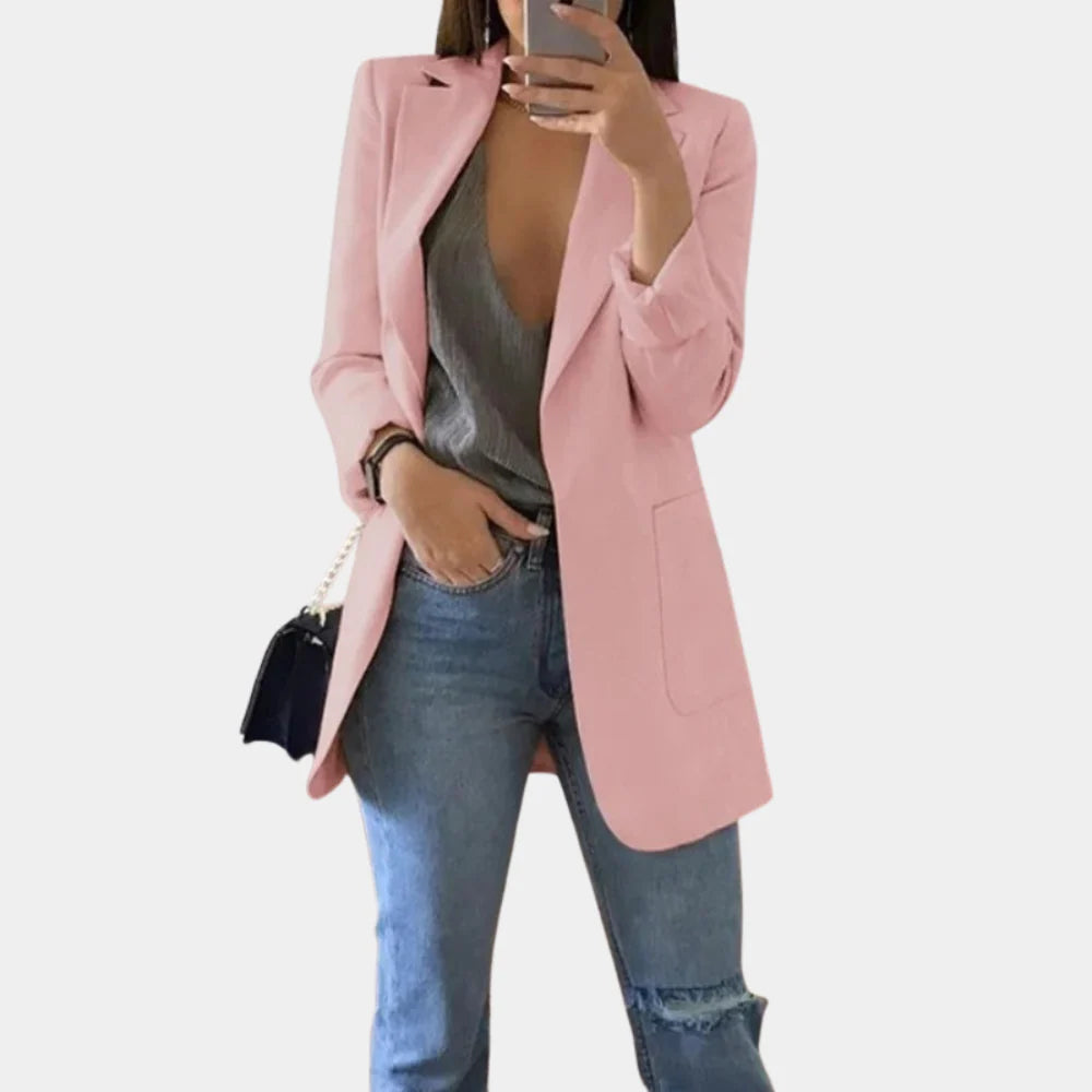 Bella Damas Blazer – Elegante Blazer Entallado con Stretch y Solapa