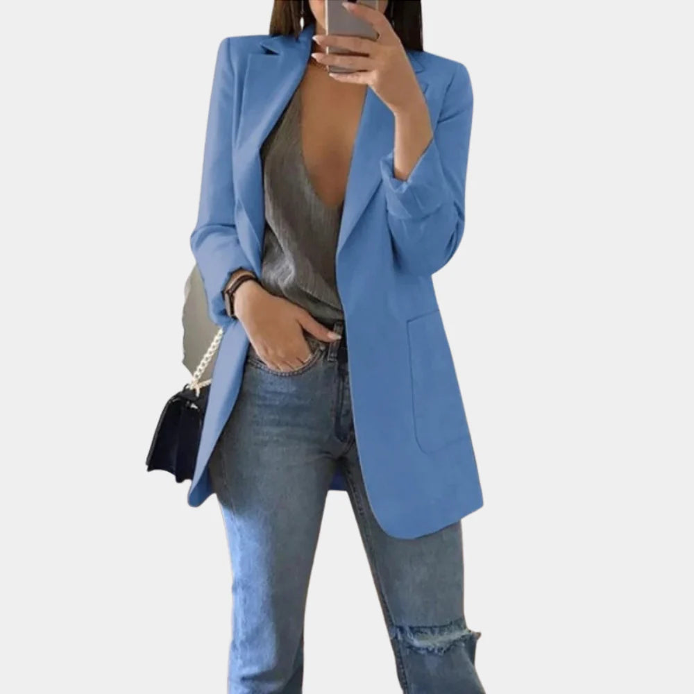 Bella Damas Blazer – Elegante Blazer Entallado con Stretch y Solapa