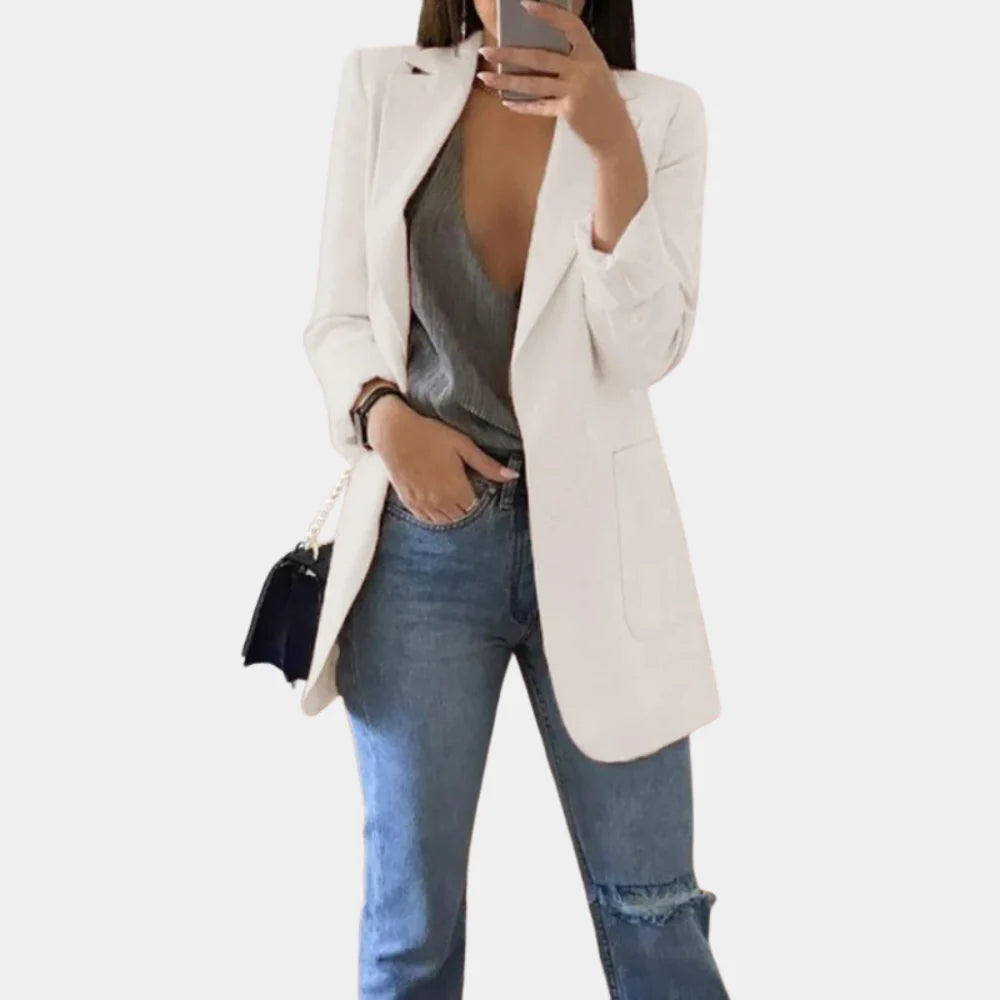 Bella Damas Blazer – Elegante Blazer Entallado con Stretch y Solapa