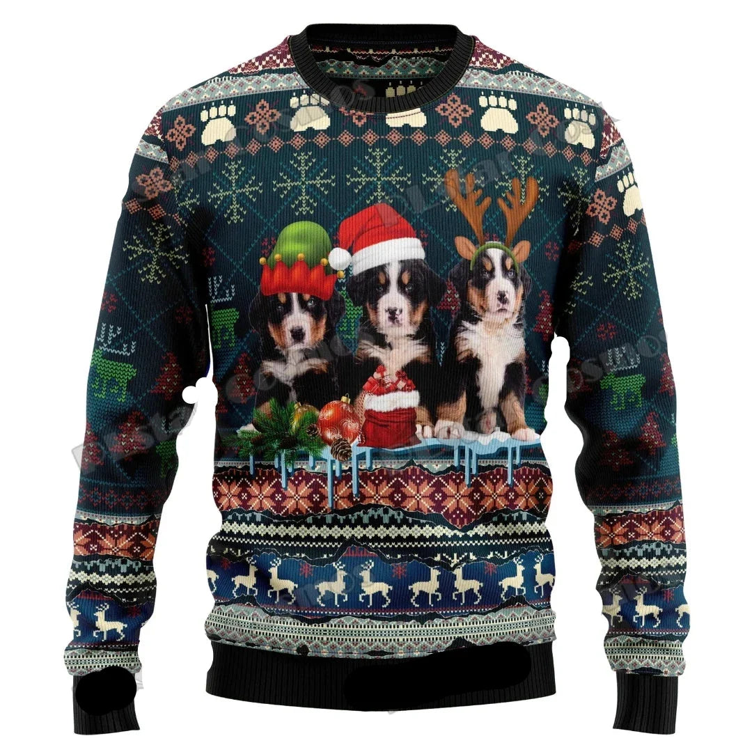 Dennis | Moderne kersttrui met wolvenmotief