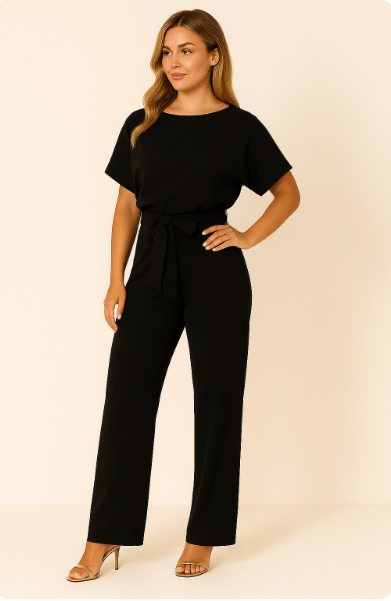 Elva | Mono negro con cinturilla ajustable
