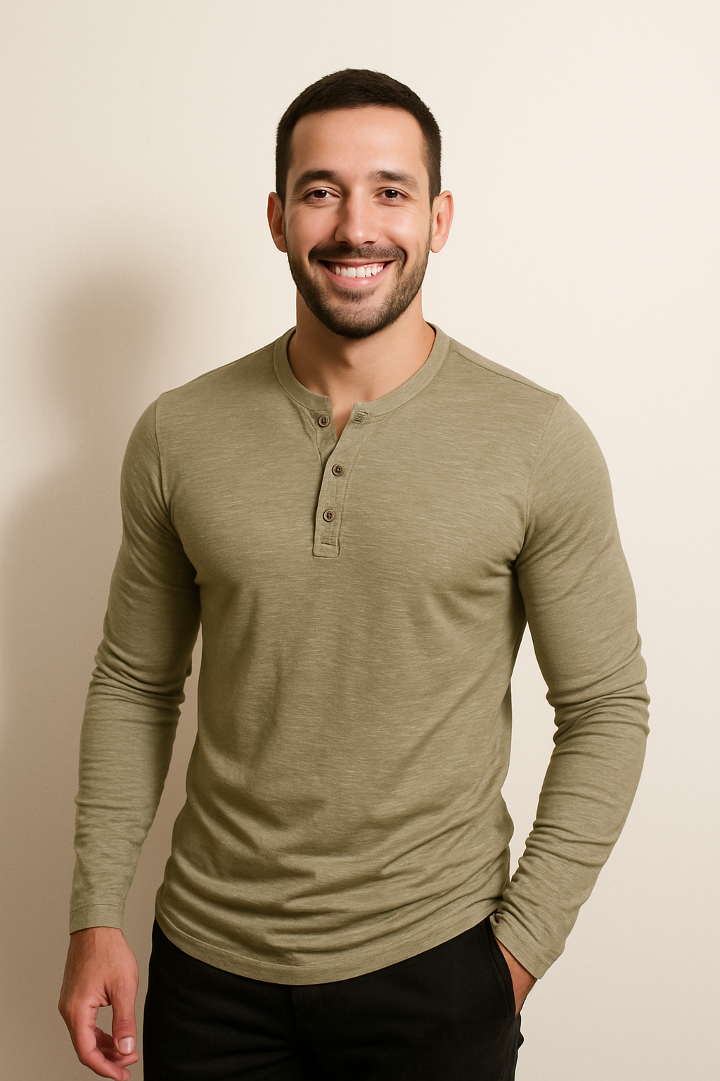 Camisa Henley para Hombre Elysium | Mangas Largas, Suave y Transpirable
