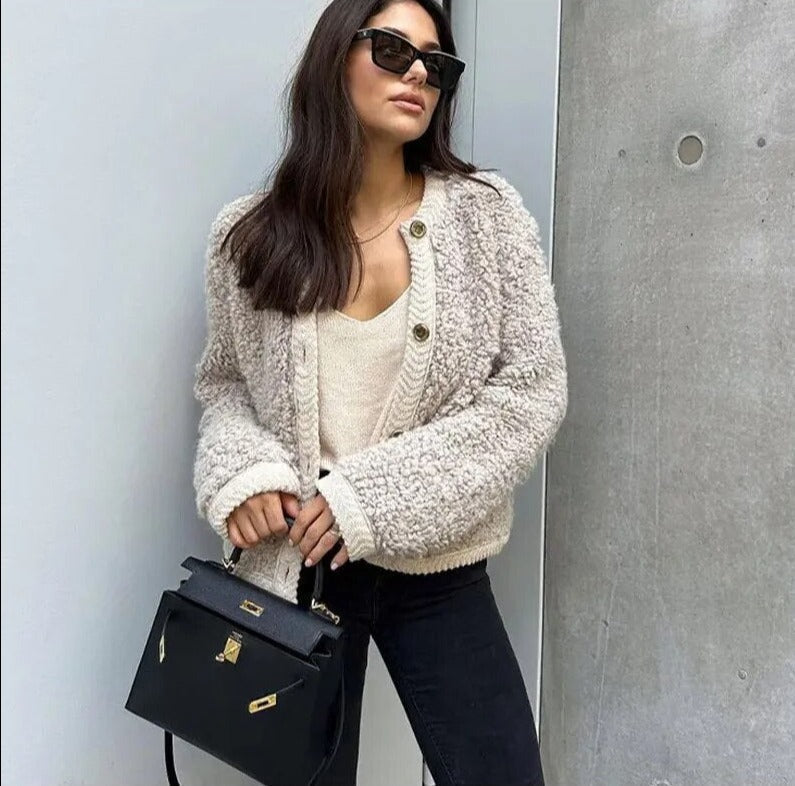 AriaLuxe Dames Teddy Jas – Warm, Veelzijdig, Zacht & Elegant Design