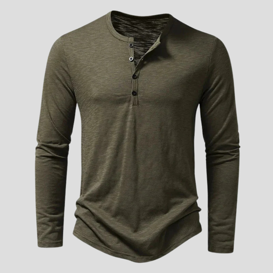 Felix | Elegant Henley T-shirt met lange mouwen 0