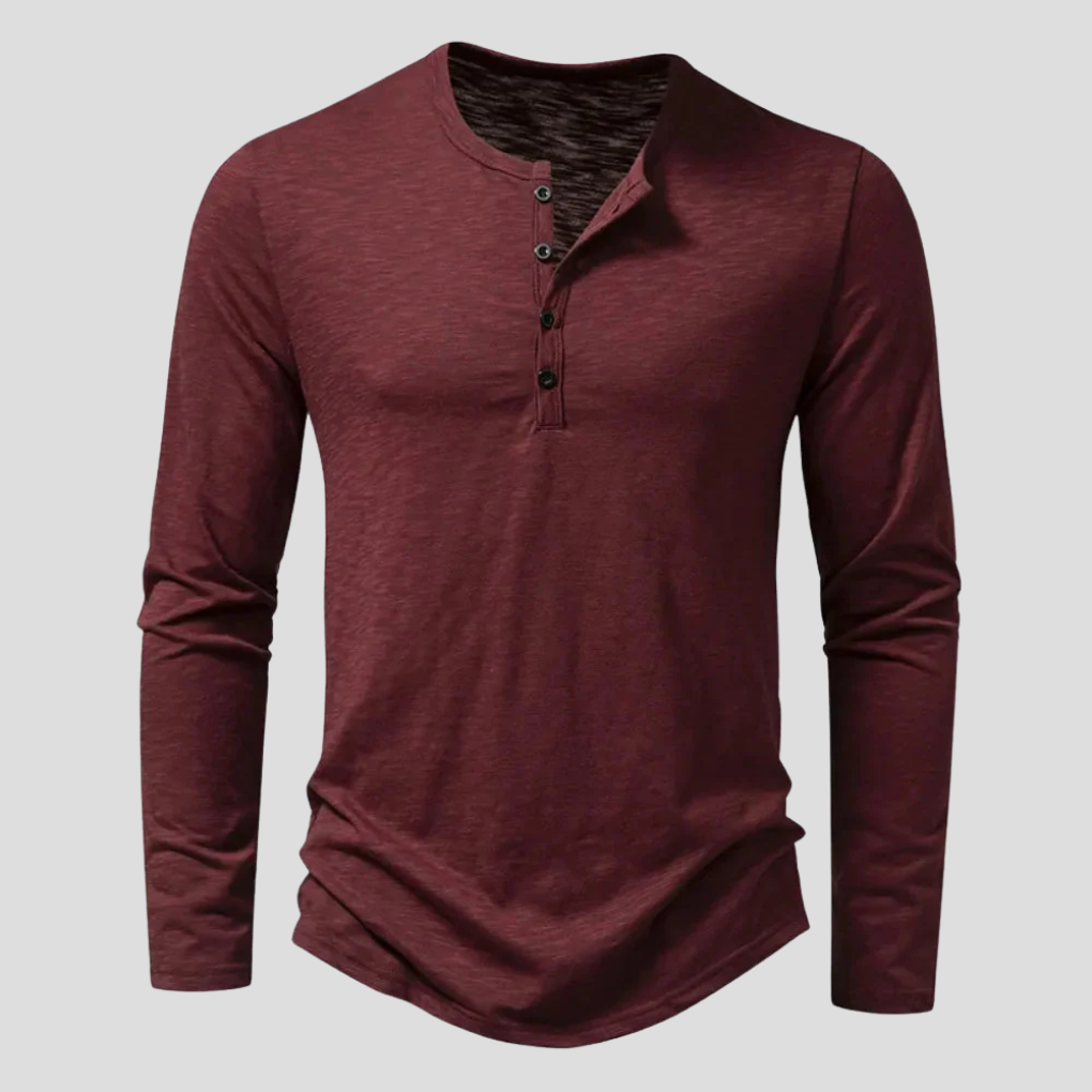 Felix | Elegant Henley T-shirt met lange mouwen 2
