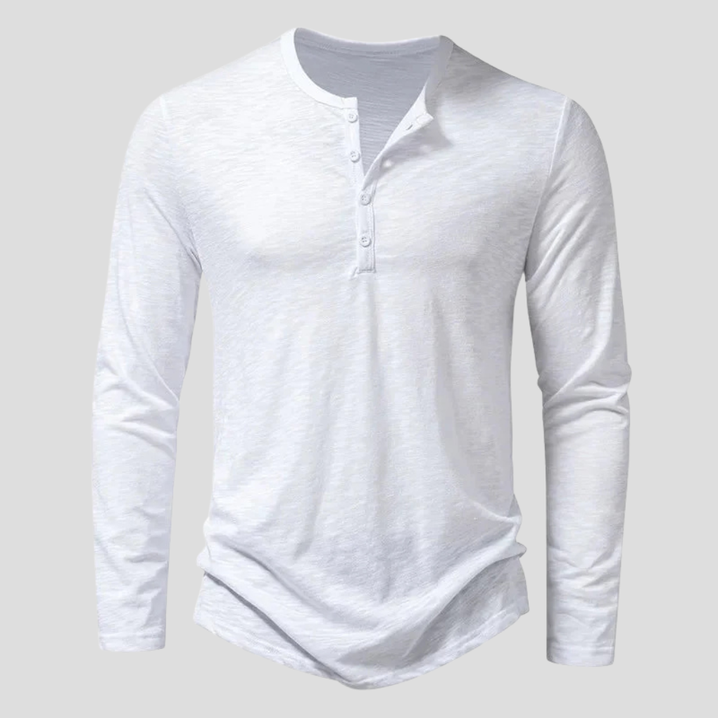 Felix | Elegant Henley T-shirt met lange mouwen 4