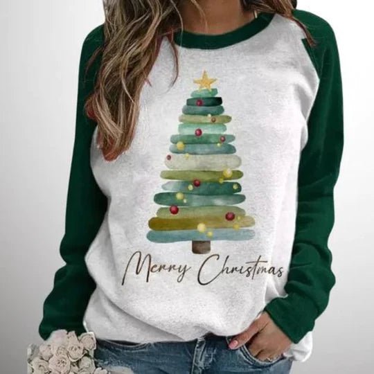 Hollyglow Suéter Navideño para Damas | Motivo Alegre de Árbol de Navidad, Cómodo y Festivo
