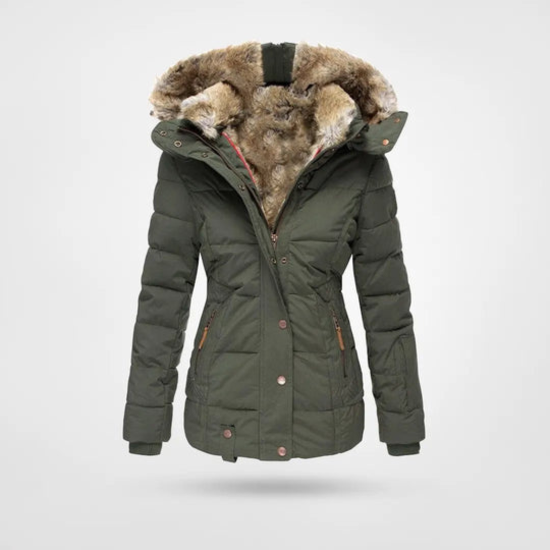 Iva Dames Parka de Invierno | Relleno Acolchado Caliente, Look Moderno