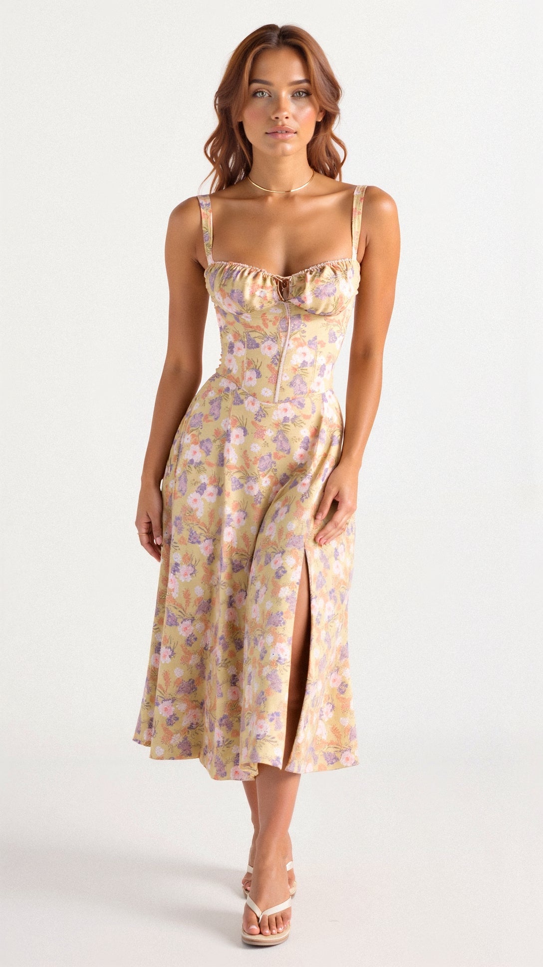 Kiana Dames Elegante Midi Jurk – Casual & Feestelijk