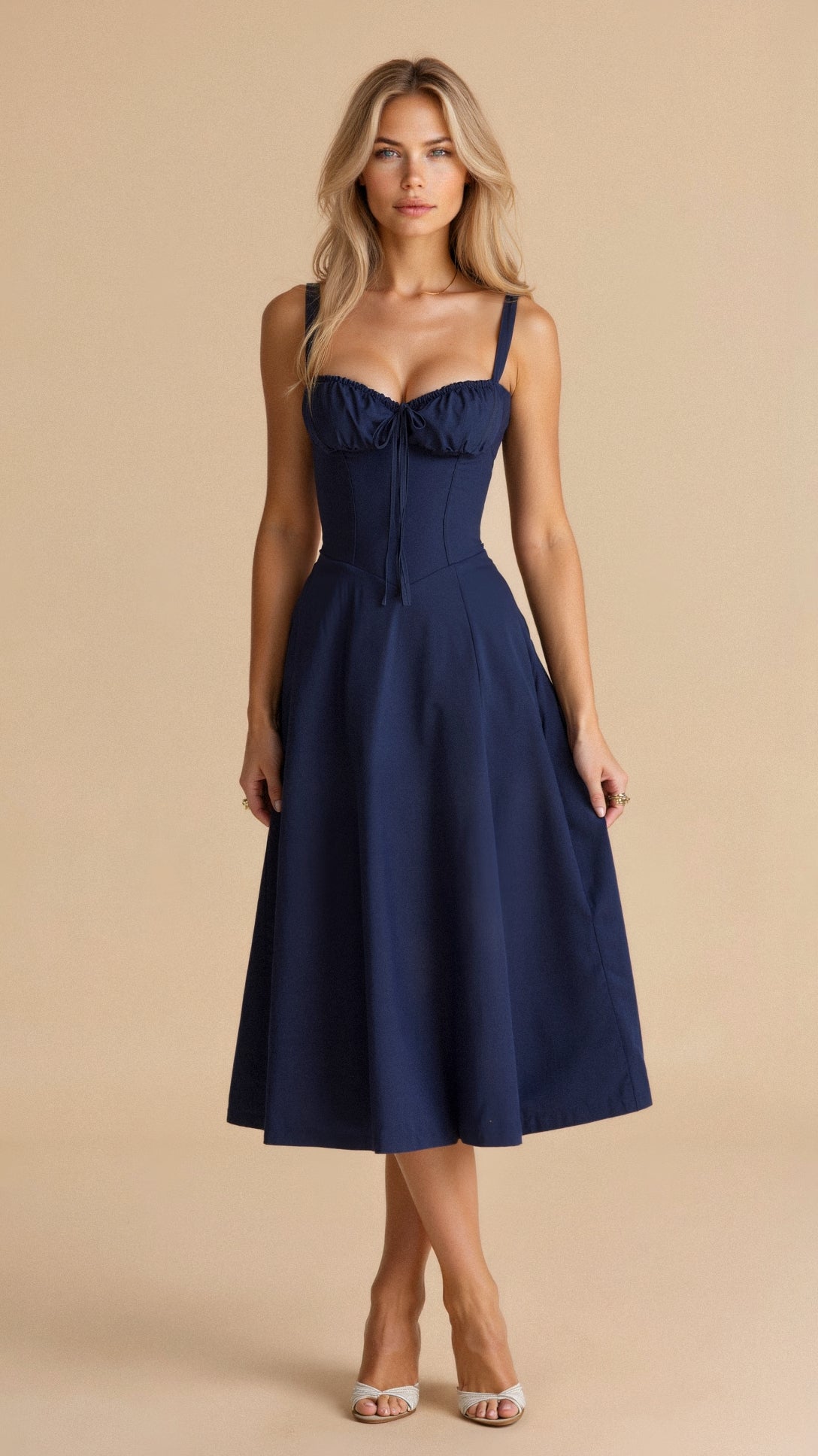 Kiana Dames Elegante Midi Jurk – Casual & Feestelijk