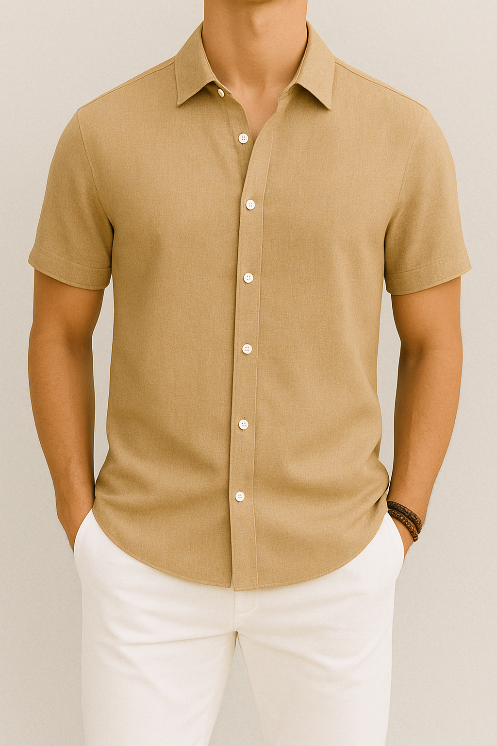 Camisa de verano para hombre Levino | Mezcla aireada de algodón y lino para estilo casual