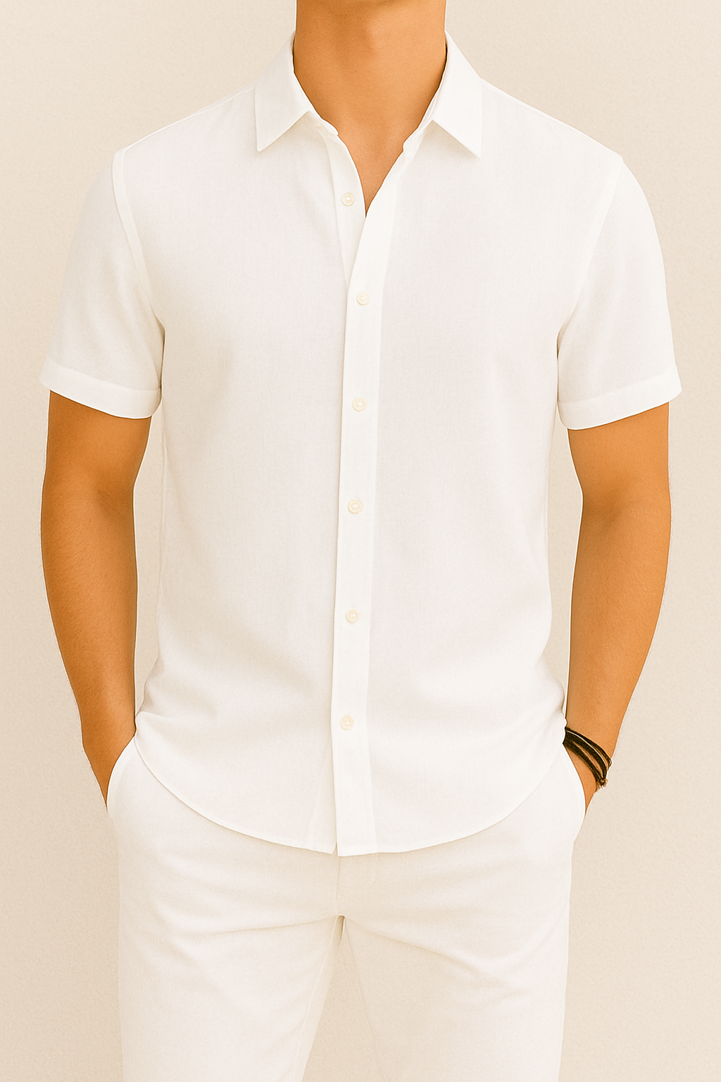 Camisa de verano para hombre Levino | Mezcla aireada de algodón y lino para estilo casual
