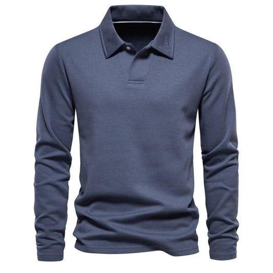 Polo Lino Heren | Mezcla de Algodón de Alta Calidad, Casual de Manga Larga