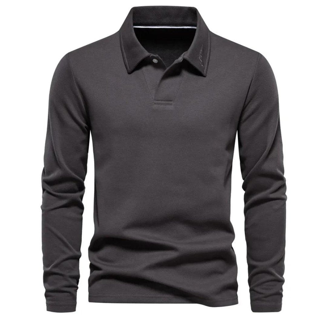 Polo Lino Heren | Mezcla de Algodón de Alta Calidad, Casual de Manga Larga