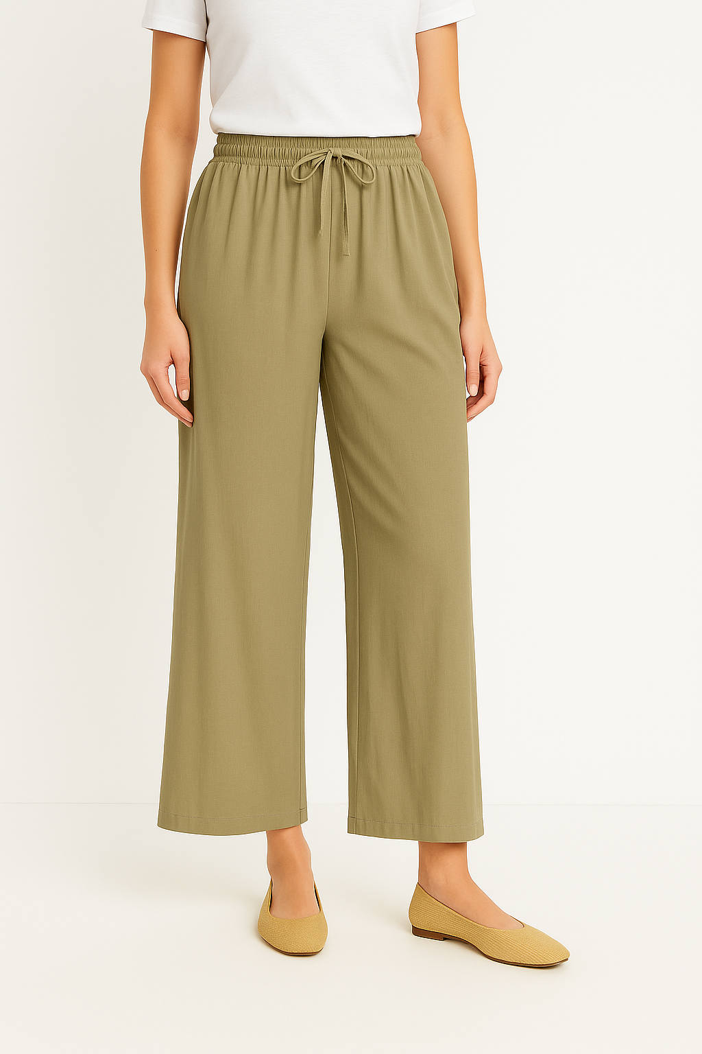 Noor | Elegante pantalón acampanado para mujer con cinturilla cómoda y perneras fluidas