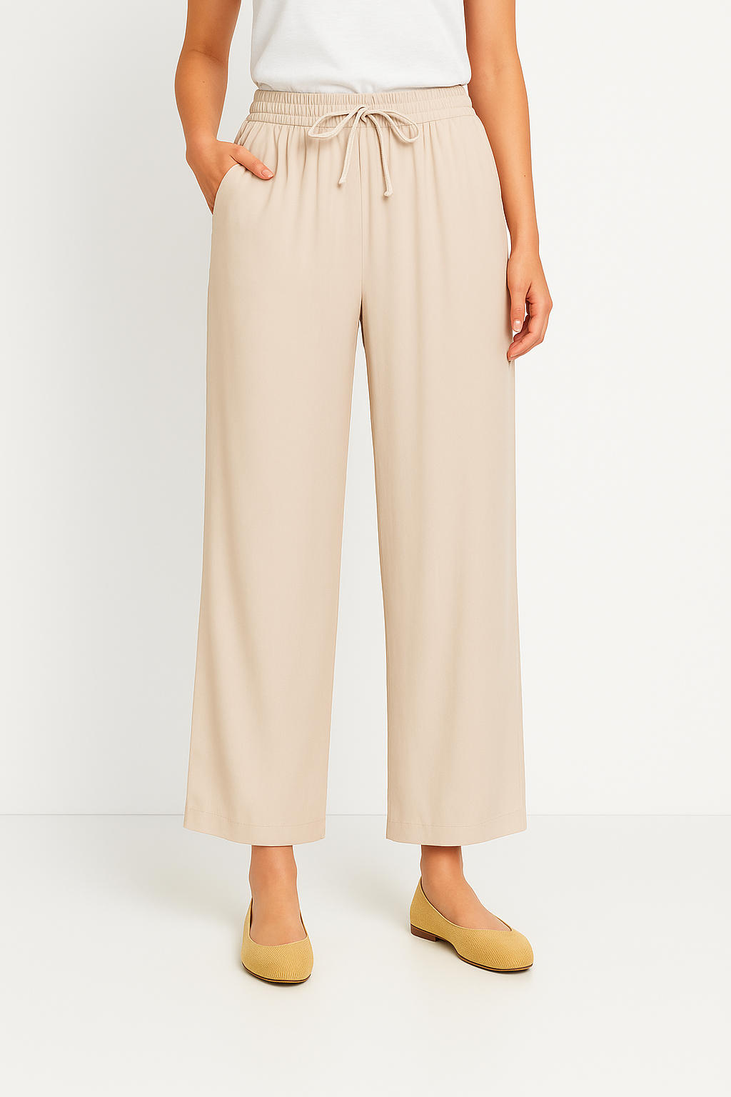 Noor | Elegante pantalón acampanado para mujer con cinturilla cómoda y perneras fluidas