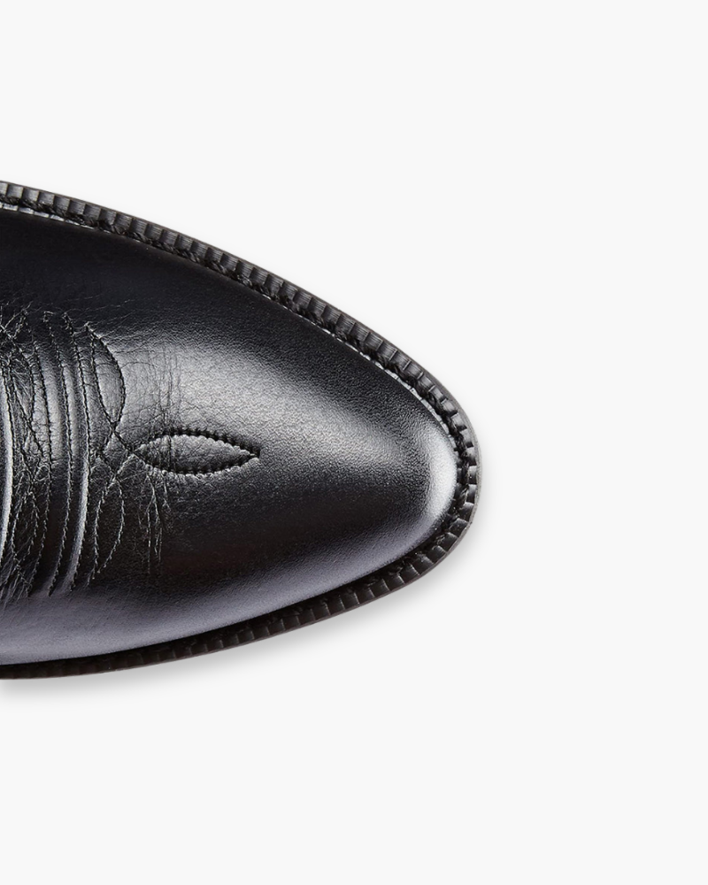 Luxe Dames Zwarte Westernlaarzen – Elegante Cowboy Boots met Schachtdetail