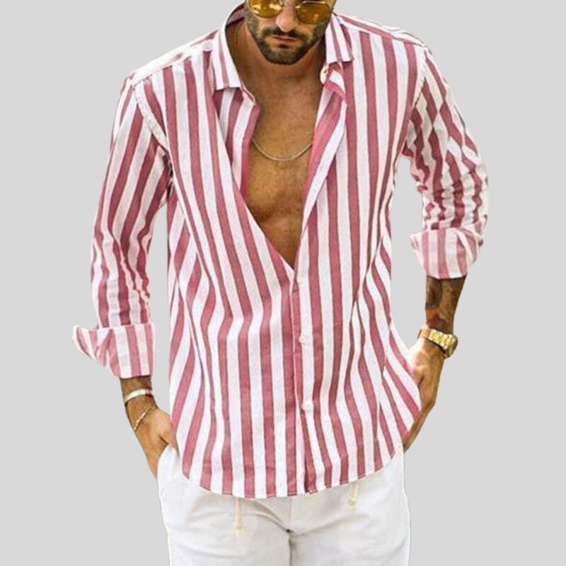 Camisa de lino Elian para hombre | Manga larga | Diseño de verano transpirable y elegante