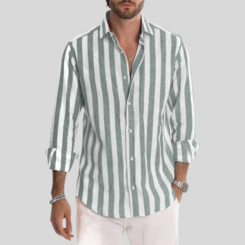 Camisa de lino Elian para hombre | Manga larga | Diseño de verano transpirable y elegante