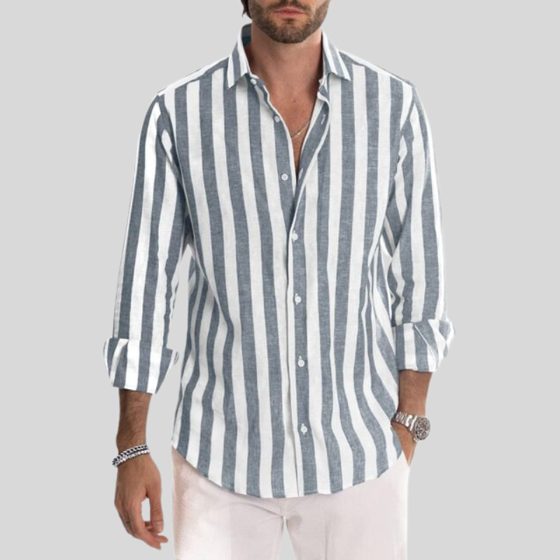 Camisa de lino Elian para hombre | Manga larga | Diseño de verano transpirable y elegante