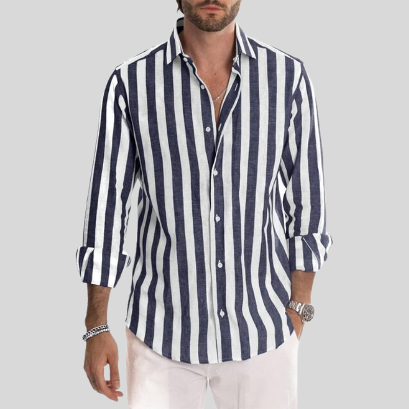 Camisa de lino Elian para hombre | Manga larga | Diseño de verano transpirable y elegante