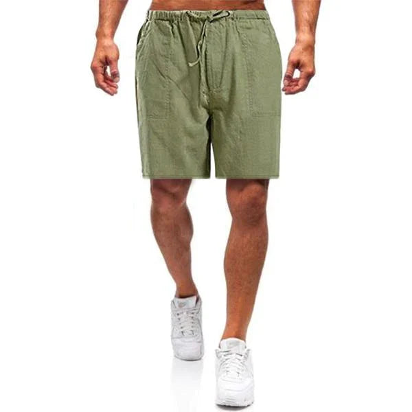 Santino Heren Lino Pantaloncini – Pantaloncini Estivi Leggeri con Coulisse in Vita