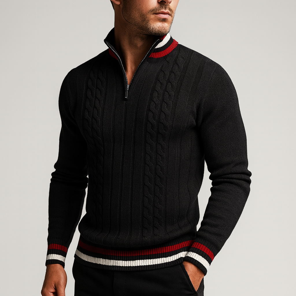 Mathias | Stijlvolle trui met halve rits