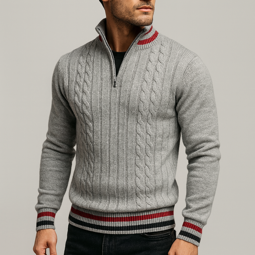 Mathias | Stijlvolle trui met halve rits