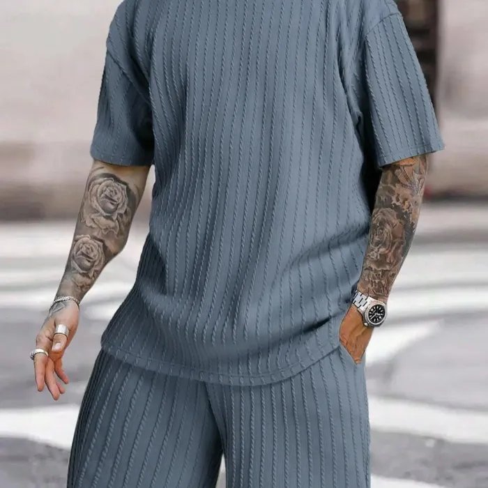 Nolvik T-shirt da uomo | Jersey plissettato, casual chic
