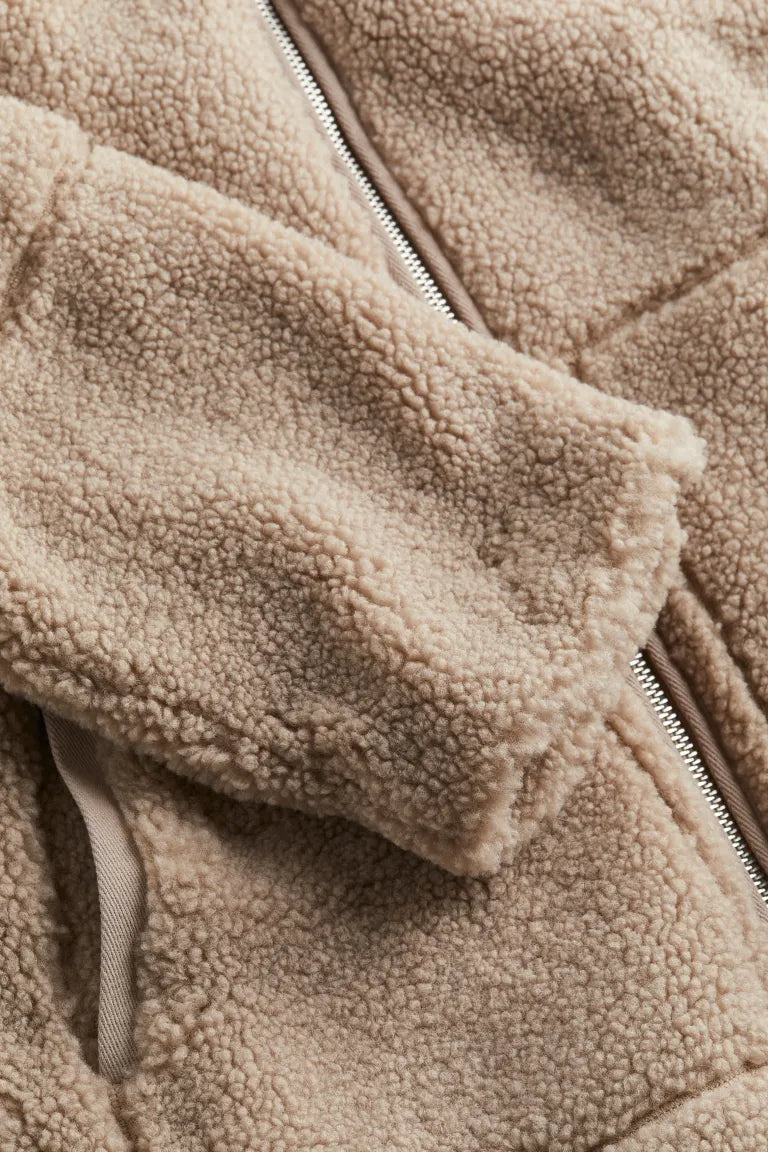 Elara Teddy Jas con Cremallera – Abrigo de Invierno para Mujer de Suave Forro Polar y Ajuste Elegante