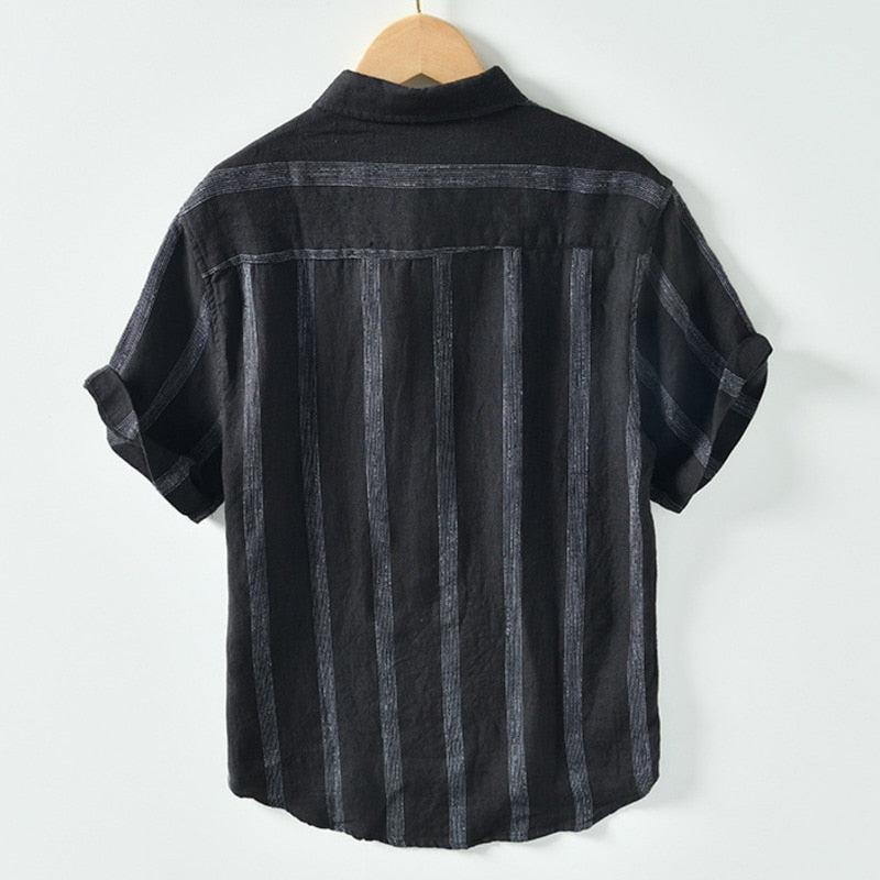 Camisa de lino Aérion para hombre – diseño retro ligero y transpirable de verano