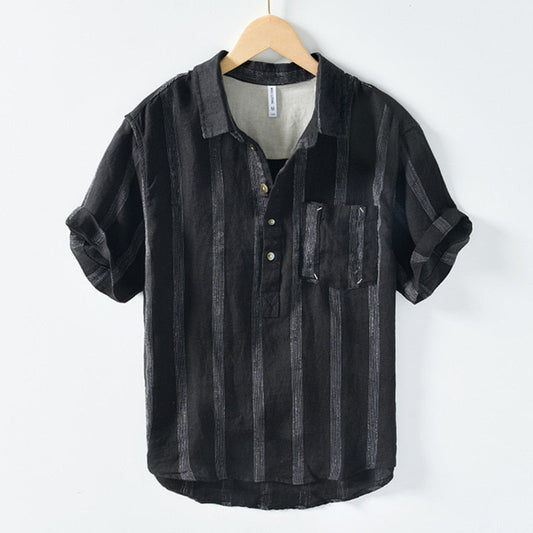 Camisa de lino Aérion para hombre – diseño retro ligero y transpirable de verano
