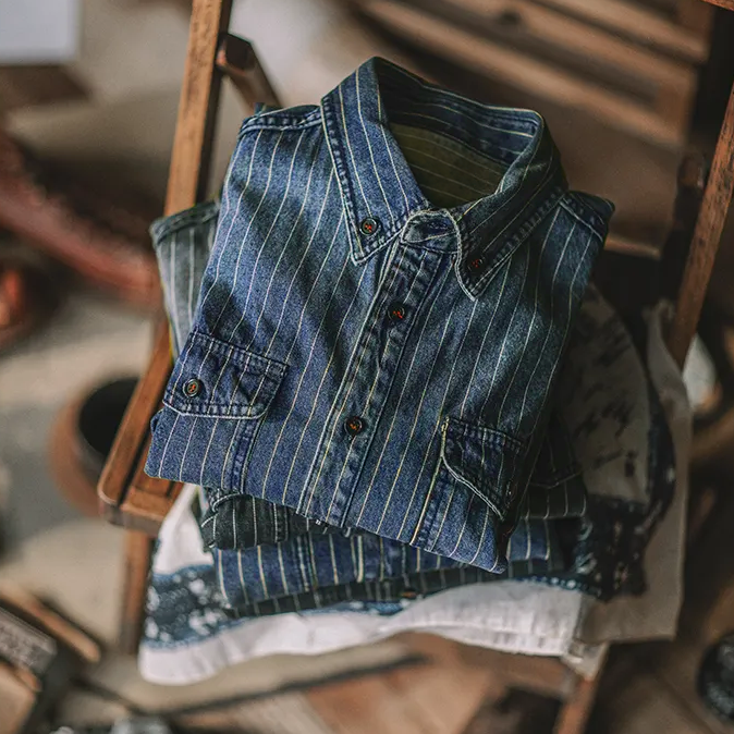 Valmor Indigo Camisa de Denim para Hombre – Corte Moderno y Selvedge de Lujo
