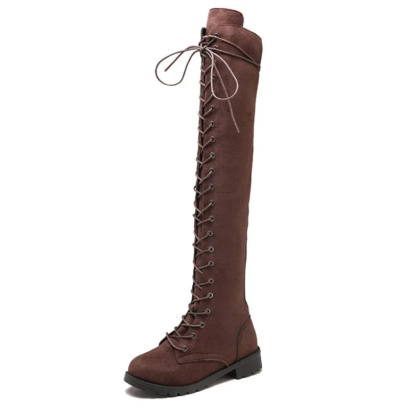 Botas altas Sorena para mujer | Diseño detallado de cordones, casual y elegante