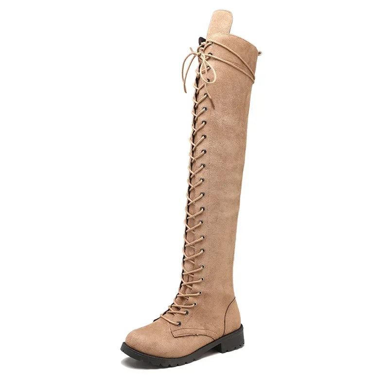 Botas altas Sorena para mujer | Diseño detallado de cordones, casual y elegante