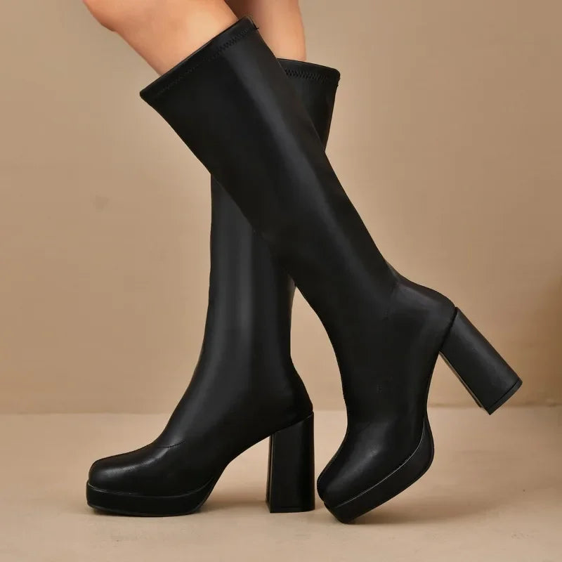 Stellira Botas Altas de Mujer | Cuero Sintético, Casual y Chic