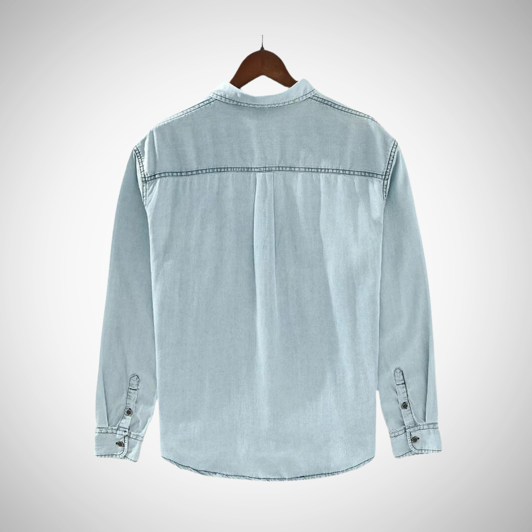 Camisa Rivano Chambray para Hombre – Ajuste Slim, Transpirable, Diseño Casual Chic