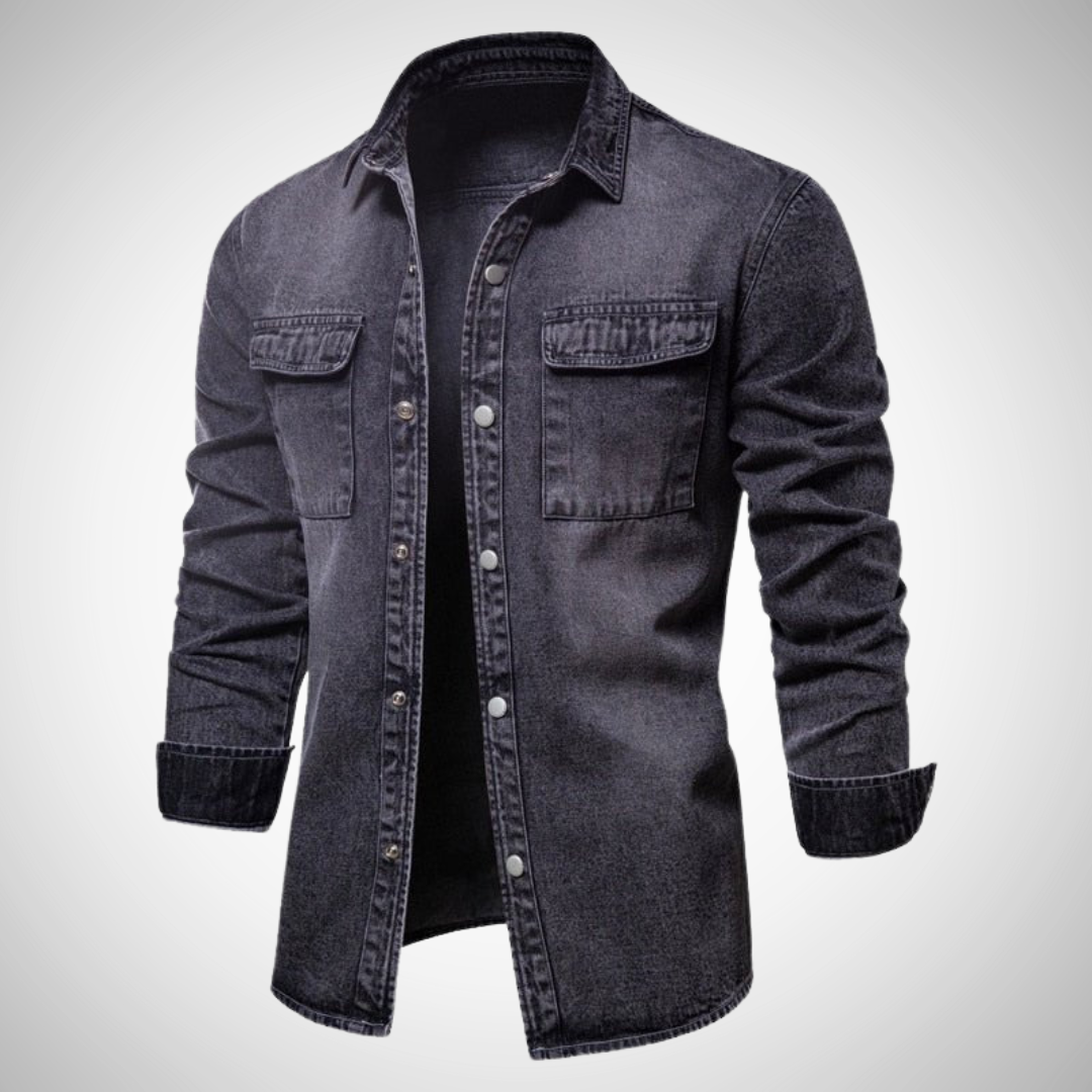 UrbanEdge Camisa Vaquera para Hombre Casual Manga Larga – Clásica, Duradera, Moderna