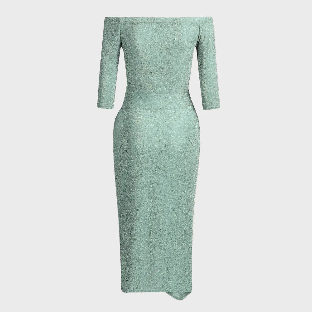 Vilja Vestido de lentejuelas para mujer – Vestido sin mangas de stretch con escote en V y detalles brillantes