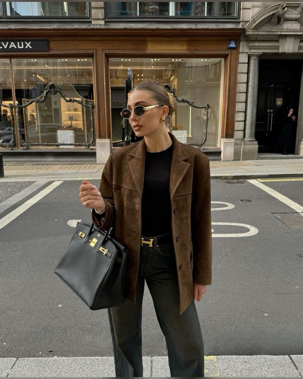 Dalia Dames Suède Chaqueta | Tela elástica suave, perfecta para otoño